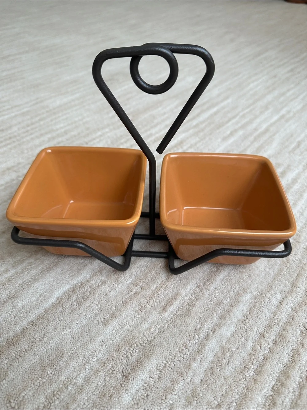 Pampered Chef 3 pc Simple Additions Entertainment Snack Set Caddy 2 Square Bowls